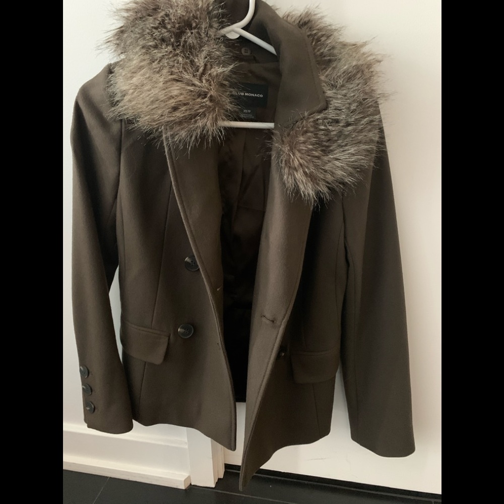 Club Monaco Coat with fur collar